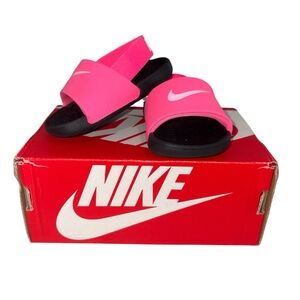 Nike Kawa Slide (TD) Baby Digital Pink/White-Black BV1094 -610 Girls Size 4c
